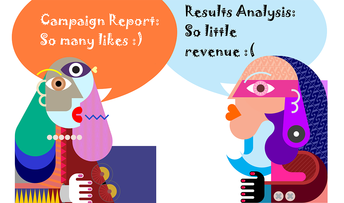 "Campaign report: So many likes!" "Results analysis: So little revenue"